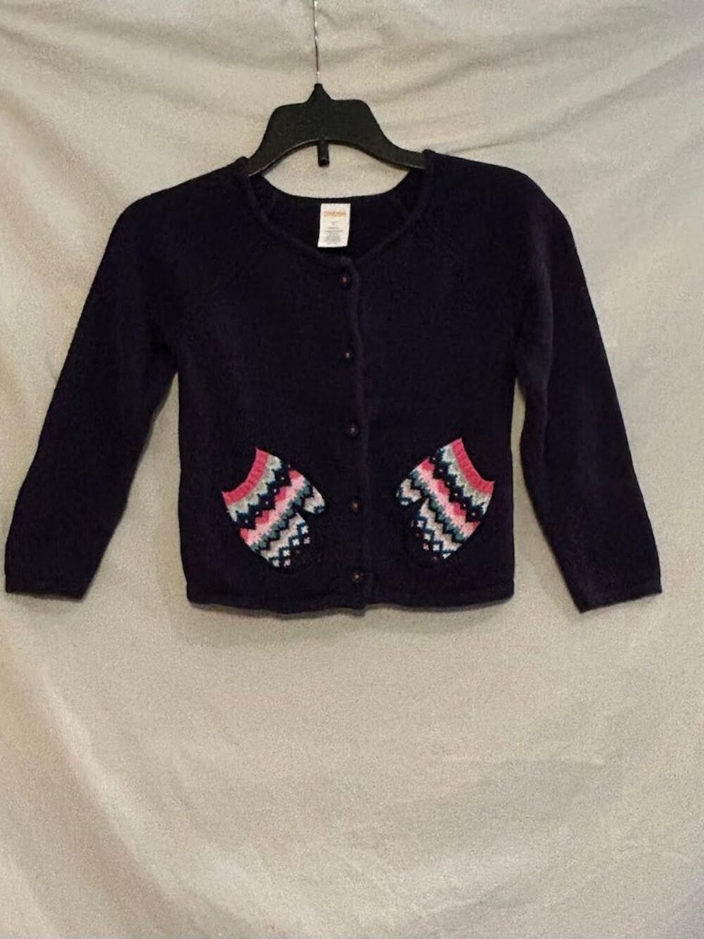 Gymboree Girls 4T Navy Blue Mitten Pockets Long Sleeve Cardigan Sweater Classic